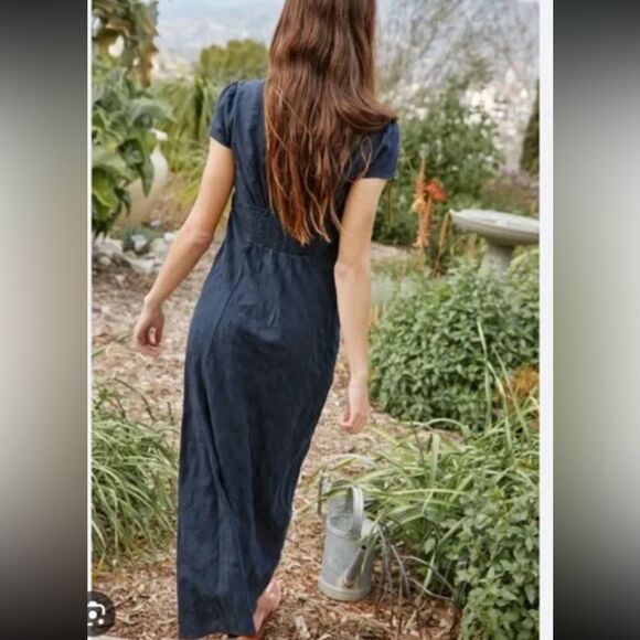 NEW FREE PEOPLE NATALYA SOLID MIDI DRESS - Picture 4 of 4